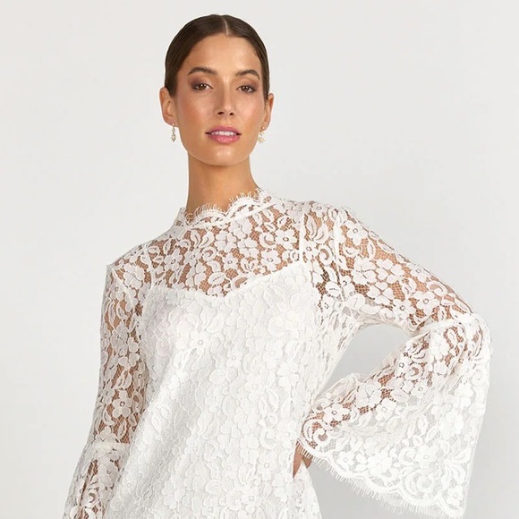 New York and Company white lace blouse Sz med - Picture 1 of 5